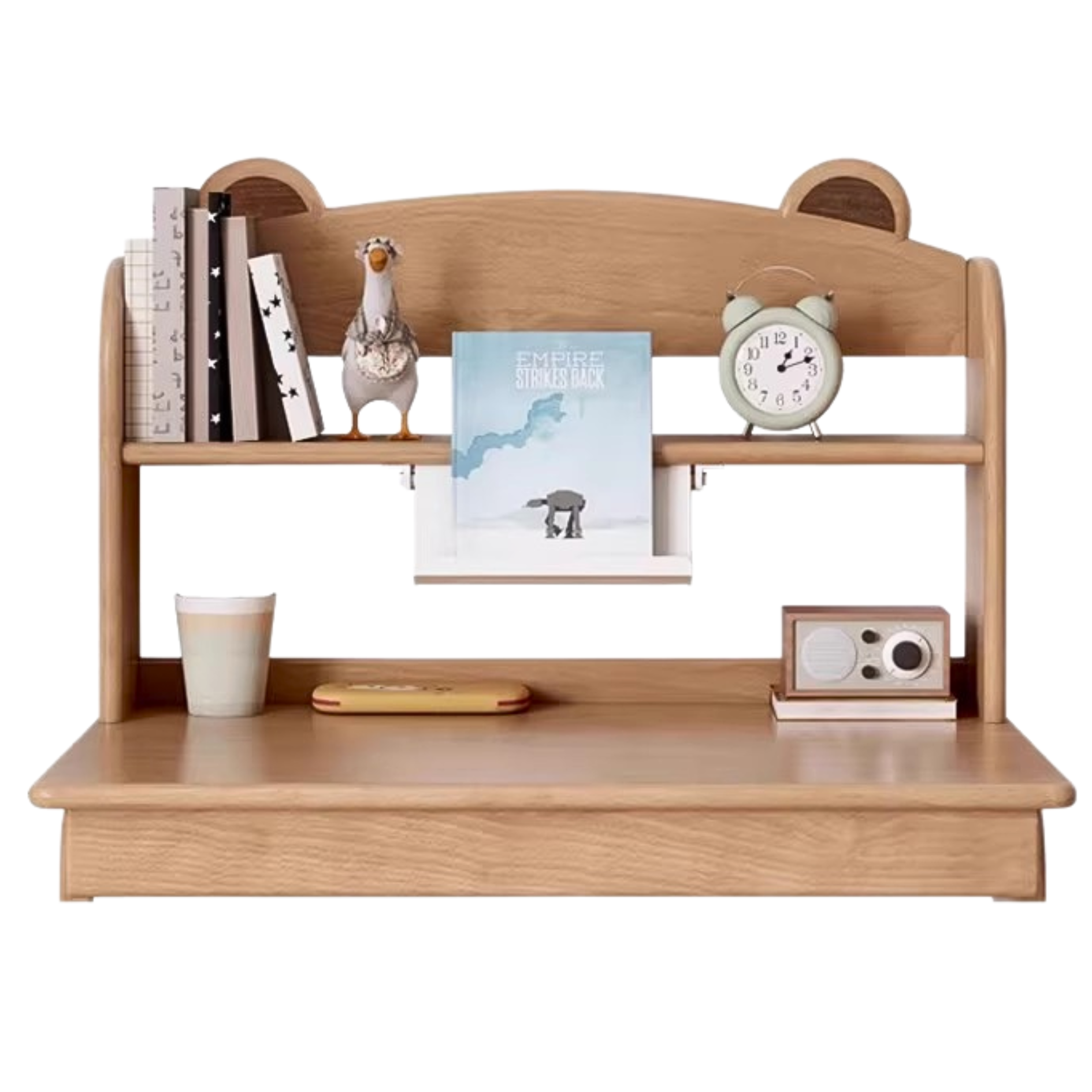 Premium Oak & Beech Solid Wood Multi-Layer Desktop Shelf - Sturdy & Stylish Organizer for Home Office, Study, or Workspace - Perfect for Books, Plants, and Office Supplies