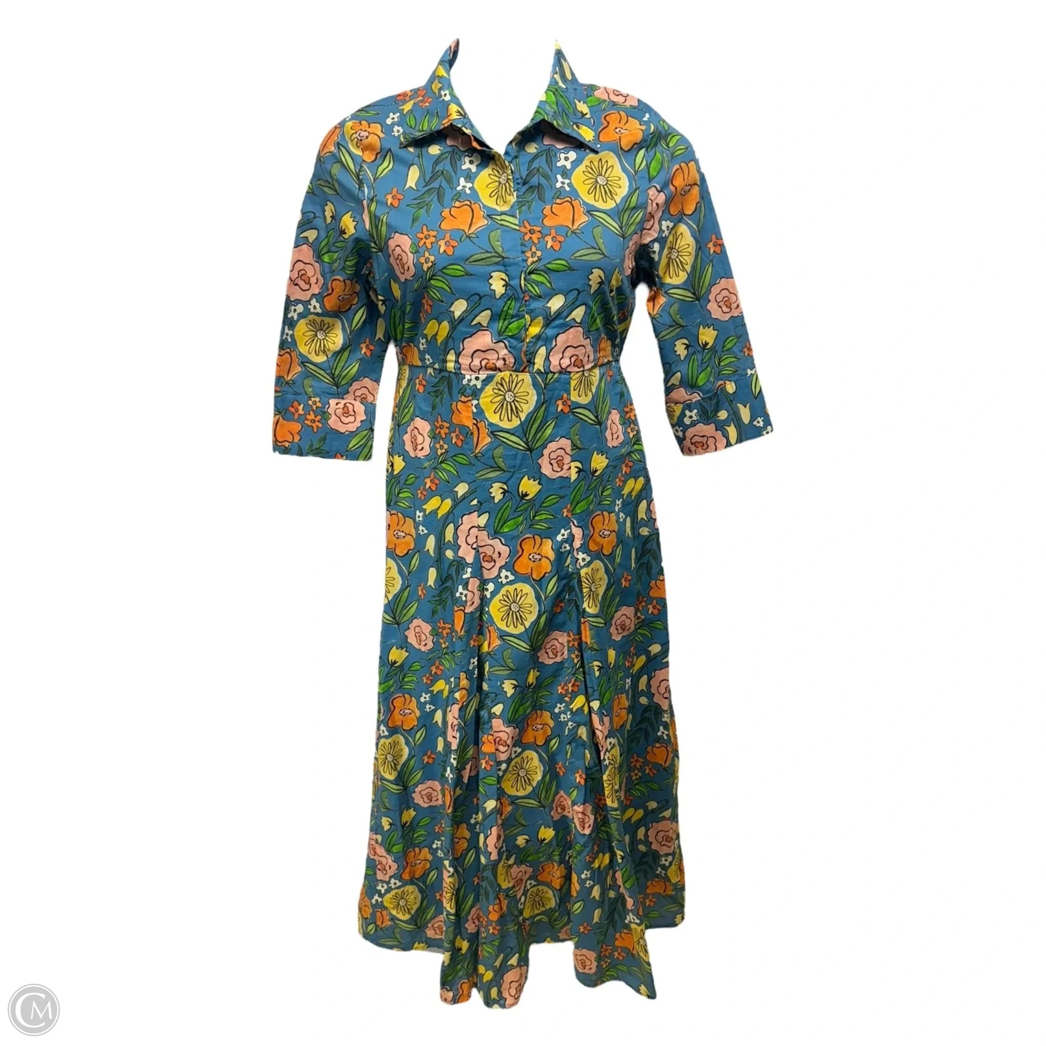 Beau & Ro Floral Print Alexa Casual Maxi Dress - Size M - Perfect for Summer Outings, Beach Vacations & Boho Chic Style