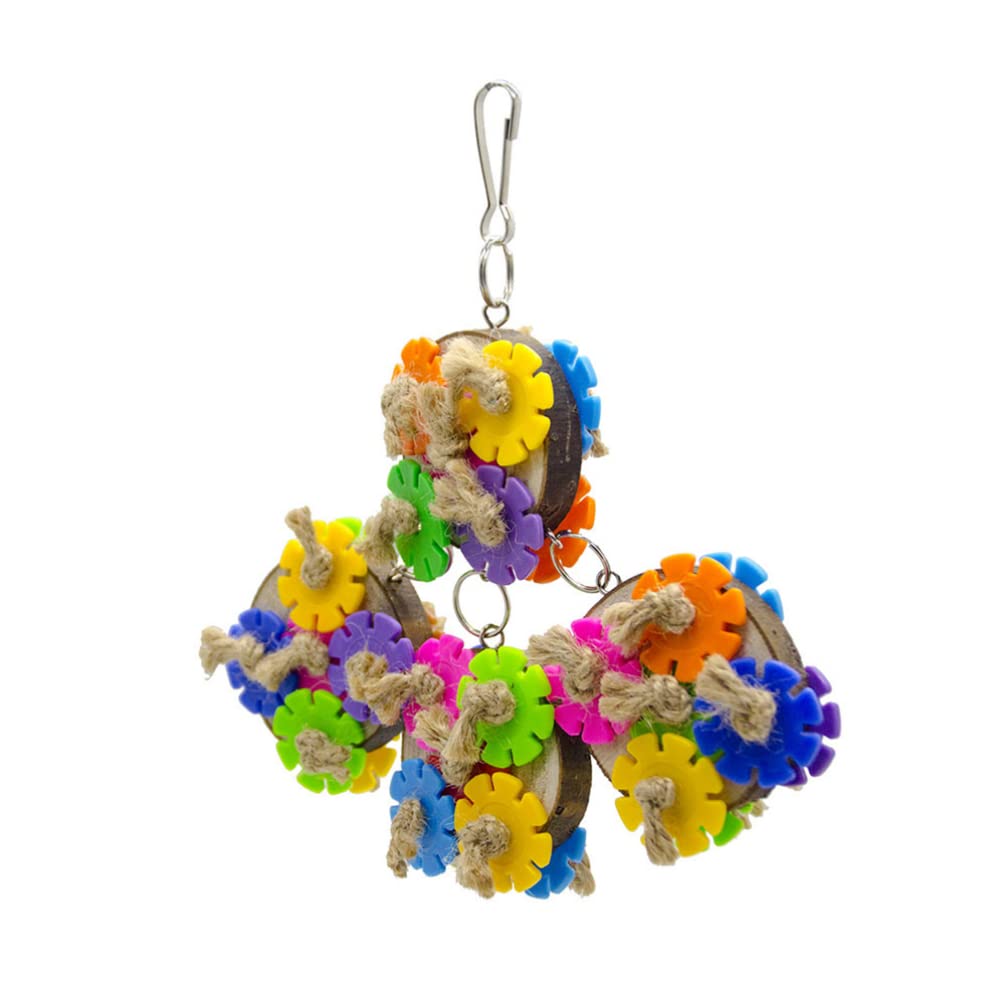 Colorful Parrot Chewing Toy - Hanging Bird Toy for Parrots, Macaws & Cockatoos - Durable & Safe Bird Chewing Supplies - Perfect for Cage Enrichment & Playtime