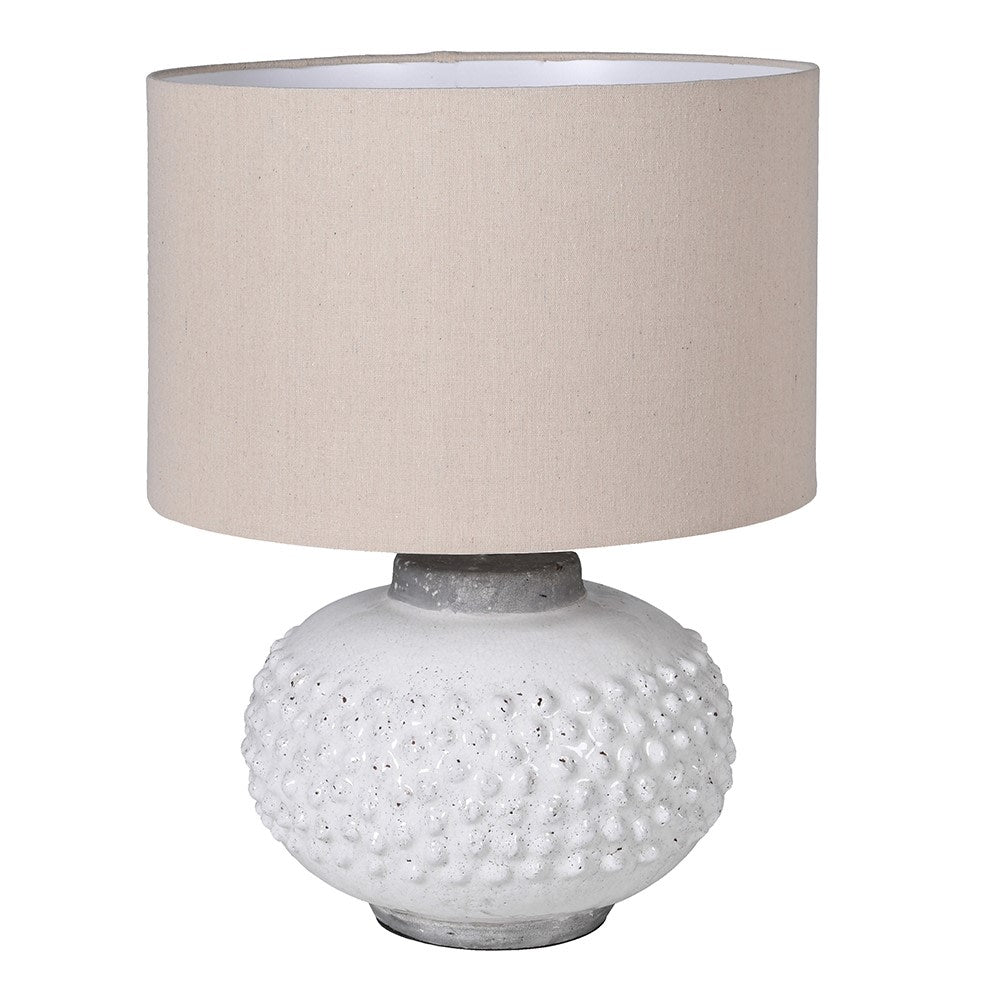 April Bobble Table Lamp with Cream Shade - Modern Nightstand Lighting for Bedroom, Living Room & Office Decor