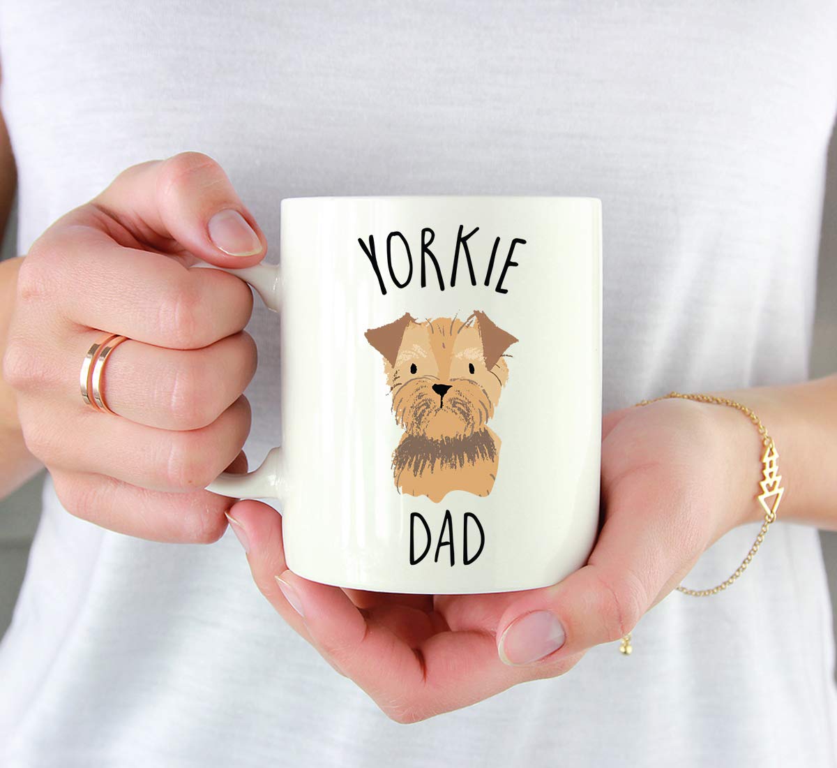 Funny Yorkie Miniature Dog Dad 11oz Coffee Mug - Novelty Gift for Dog Lovers, Birthday & Christmas Present - Perfect for Home, Office or Pet Lover's Collection (1-Pack, Brown)