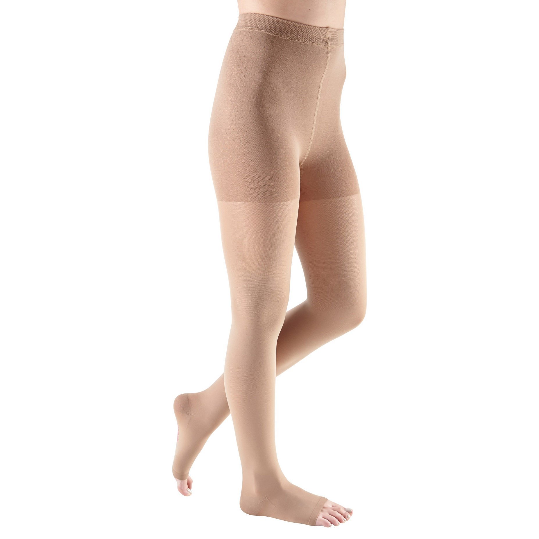 Mediven Comfort 20-30 mmHg Open Toe Compression Pantyhose for Women - Ebony I Petite - Ideal for Travel, Varicose Vein Relief & All-Day Comfort