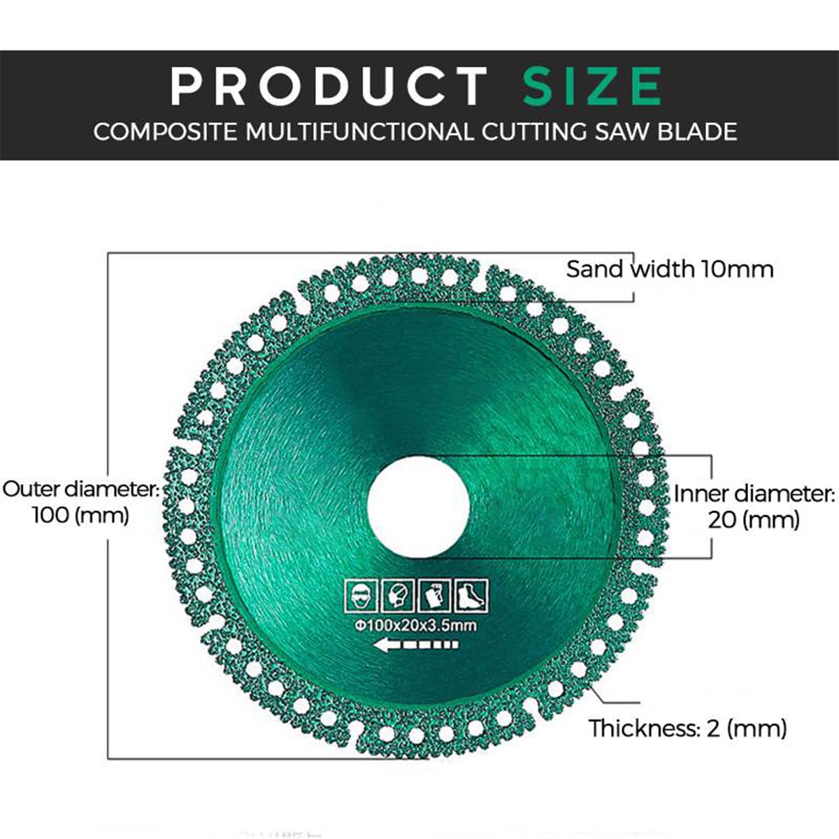 Diamond Cutting Saw Blade 2mm Ultra-Thin - 3 Pcs Composite Multifunctional Disc for Angle Grinder - Perfect for Tile, Glass, Ceramic & DIY Projects