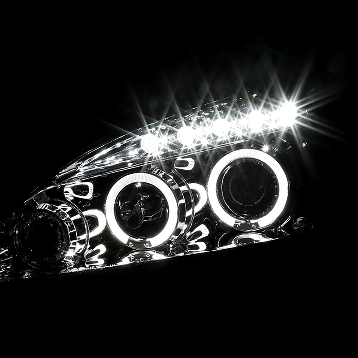 03-07 Honda Accord 2/4 Door Clear LED Dual Halo Projector Headlights - High Performance Replacement Headlamps for Night Driving & Style Upgrade