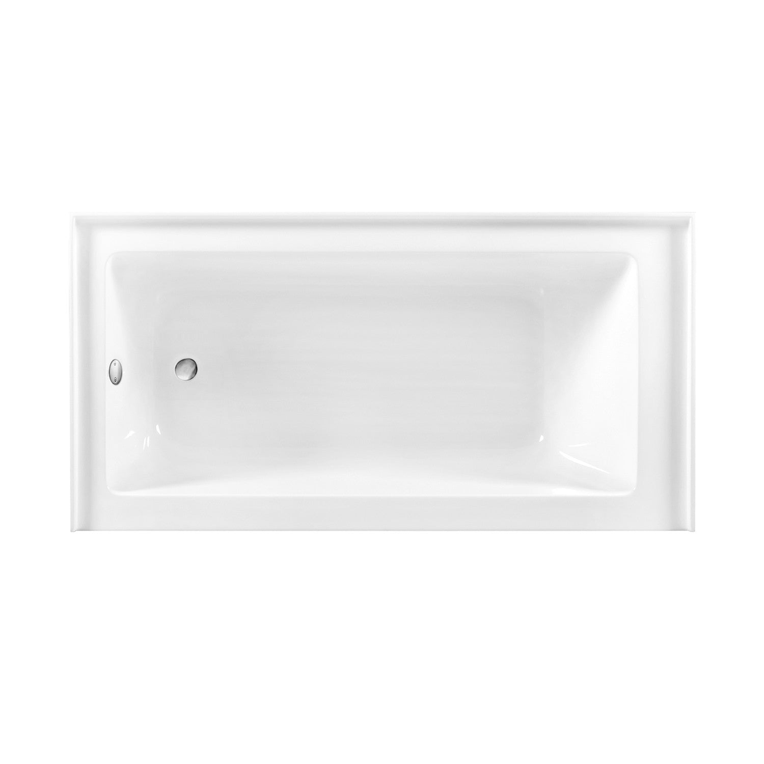Aqua Eden 60 Inch Acrylic Rectangular 3 Wall Alcove Bathtub - Left Hand Drain, Glossy White with Brushed Nickel Finish | Perfect for Modern Bathroom Renovations & Spa-Like Retreats