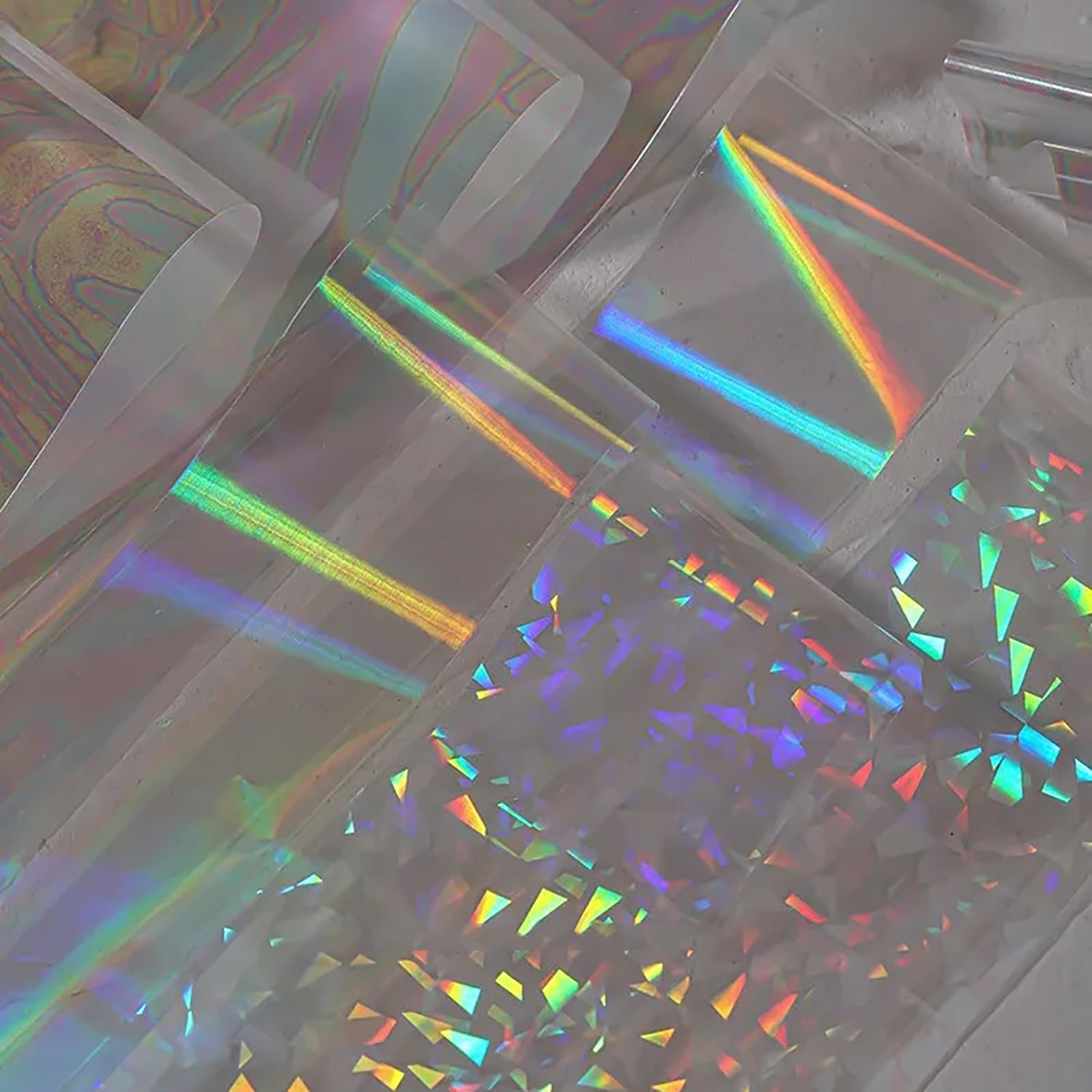 JCAKES 20 Rolls Holographic Nail Foil Sheets - Iridescent Nail Art Transfer Foil for Manicure, Nail Stickers & Decals - Perfect for DIY Nail Designs, Salon Use & Party Nail Art Decorations