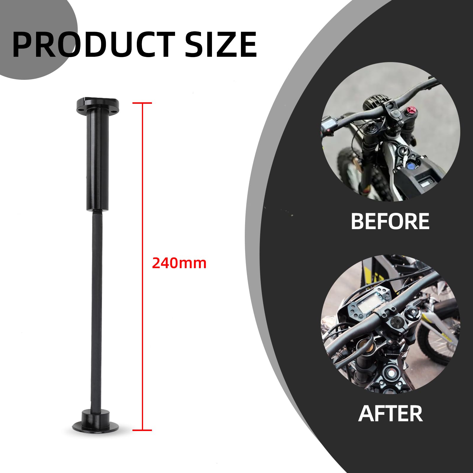 Premium Ebike Stem Lock & Headset Spacer Kit - Handlebar Stem Top Cap Base with Extended Nut for Surron Light Bee/Talaria MX3/E Ride Pro SS/79Bike/X260 - Black | Secure Bike Components for Off-Road & Urban Cycling