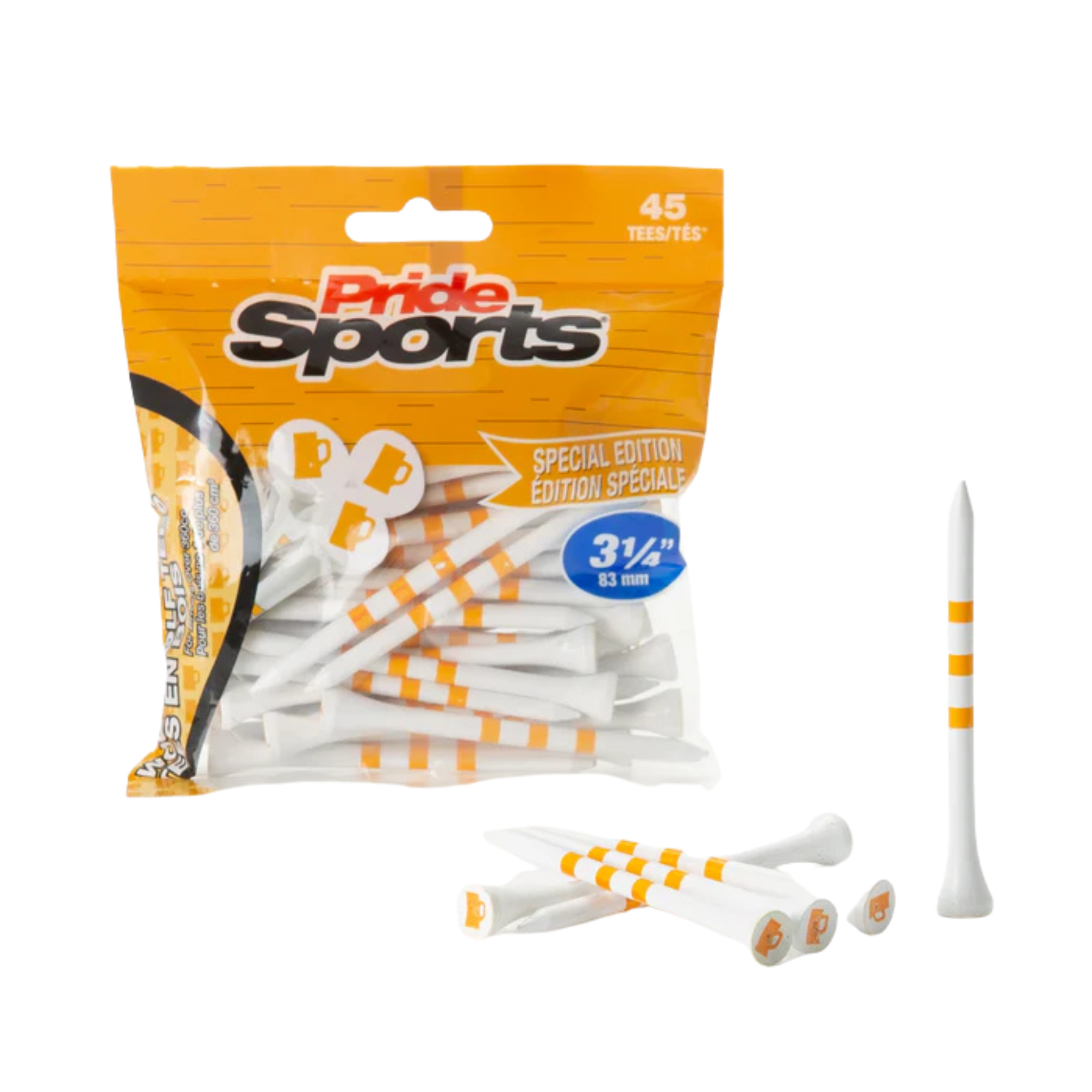 Premium PrideSports Special Edition Wood Golf Tees - 12 Pack, Natural Wood, 2.75 Inch for Drivers - Perfect for Golf Tournaments, Driving Range & Backyard Practice