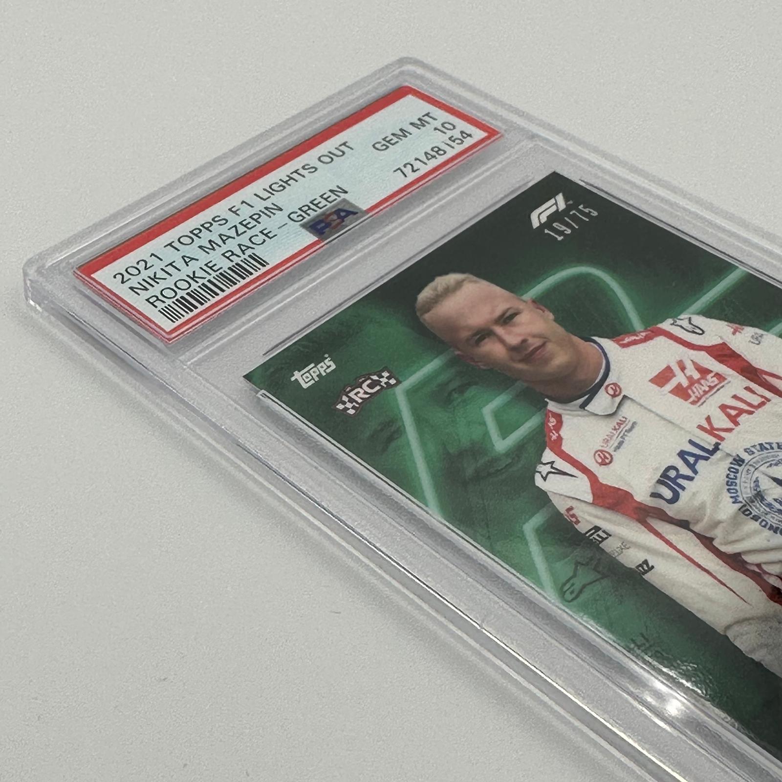 PSA 10 Graded 2019 Nikita Mazepin Rookie Race Green Parallel #19/75 - Perfect for Collectors, Racing Fans & Sports Memorabilia Enthusiasts