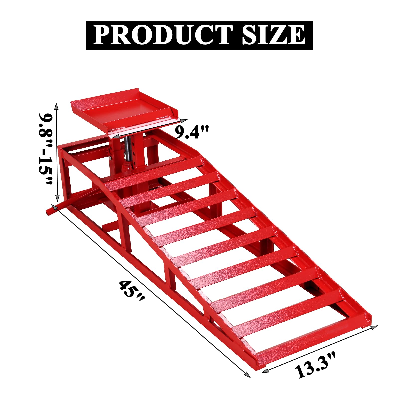 2 Pack Heavy Duty Hydraulic Car Ramps - 5 Ton (11,000 lbs) Capacity, Low Profile Vehicle Lift Ramps for Trucks, Trailers & Garage Repairs - 9.8
