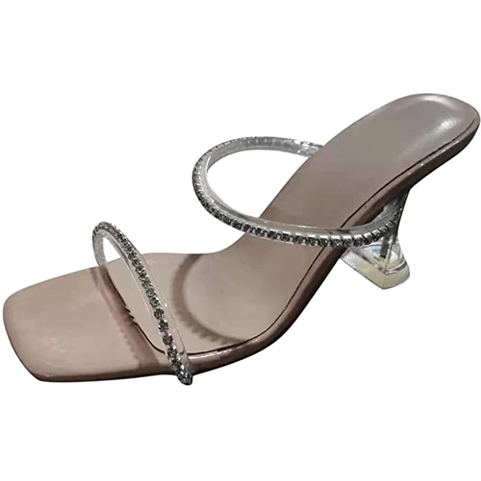 Elegant Rhinestone High Heel Sandals for Women - Plus Size Dressy Summer Sandals for Weddings, Parties & Special Occasions