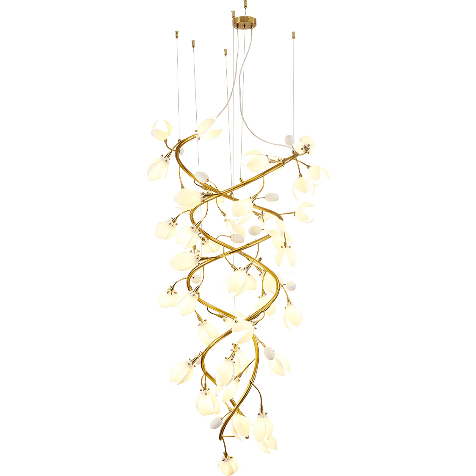 Lysandra Cascade Stairs Chandelier - Elegant Crystal Staircase Lighting Fixture for Foyer, Hallway & Grand Entrance Decor