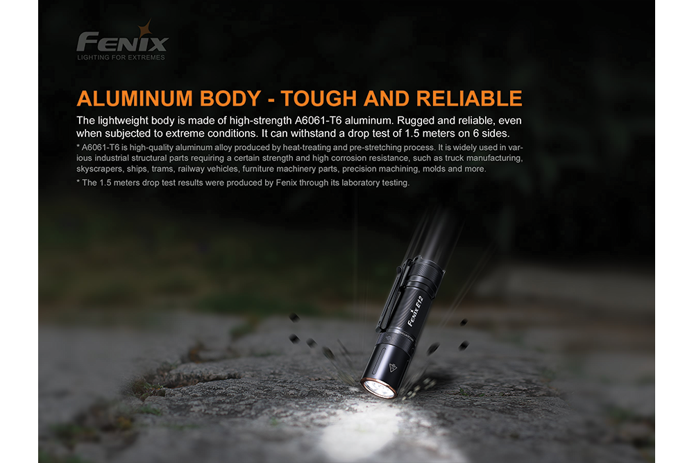 Fenix E12 V2.0 AA LED Flashlight - Compact, Bright, Waterproof EDC Flashlight for Camping, Hiking & Emergency Use