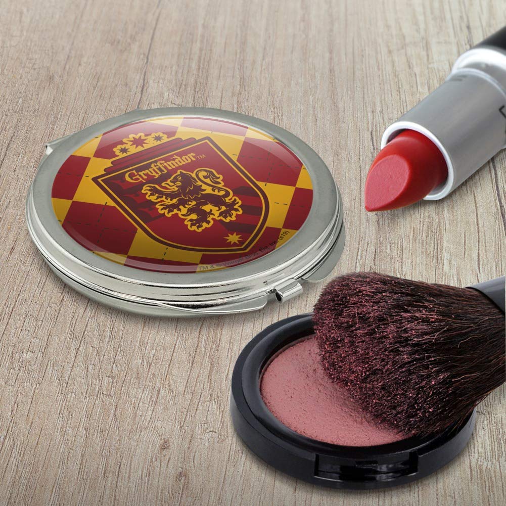 Harry Potter Gryffindor Plaid Sigil Compact Travel Purse - Stylish Handbag with Makeup Mirror for Women | Perfect for Cosplay, Travel & Daily Use