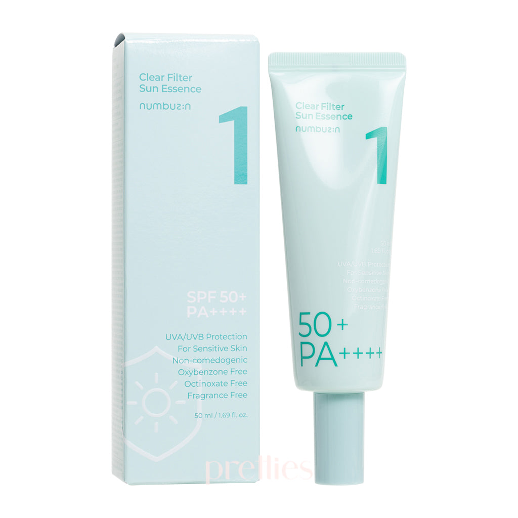 Numbuzin No.1 Clear Filter Sun Essence SPF50+ PA++++ 50ml - Korean Sunscreen for Face, Oil-Free & Non-Greasy - Perfect for Daily UV Protection & Makeup Base