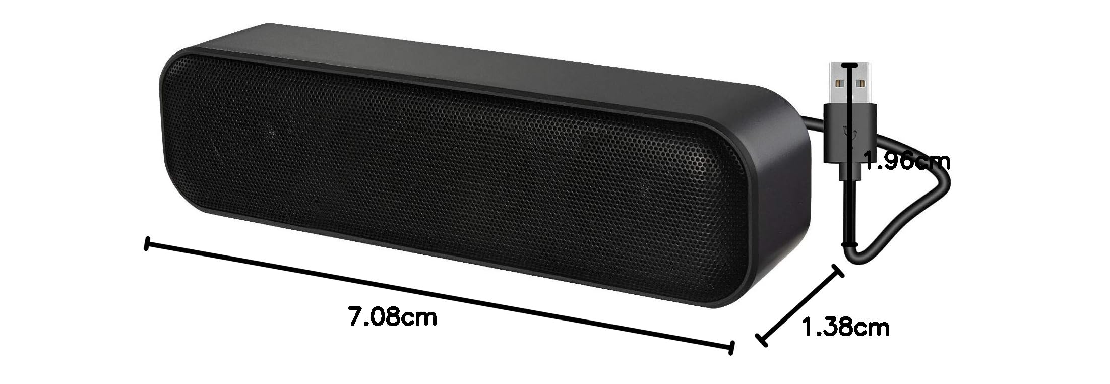 ZETIY USB Computer Speaker - Mini Soundbar for PC & Mac, Plug & Play for Home/Office