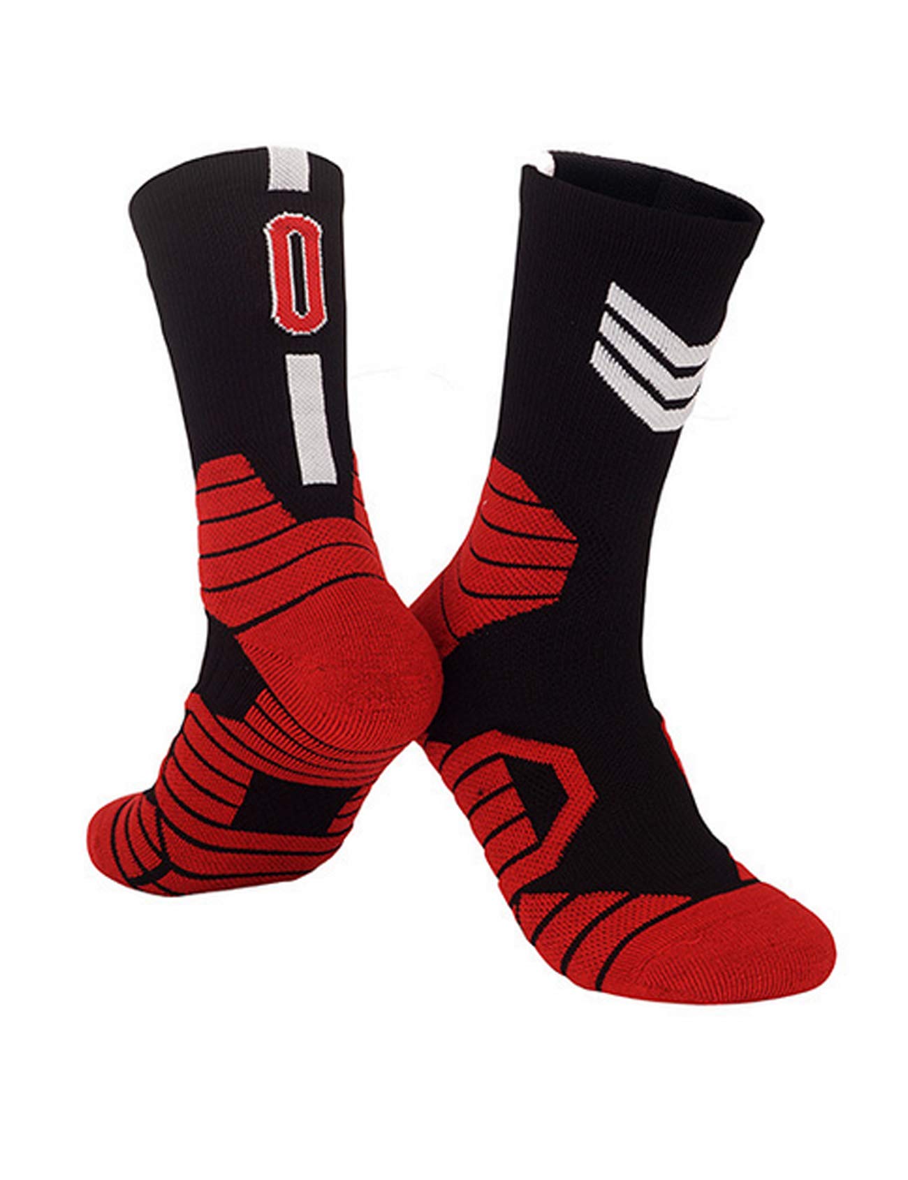 Jueshanzj Men's Basketball Socks with Custom Team Number - Breathable Athletic Socks for Basketball, Running & Sports - Perfect for Team Games, Training & Gym Workouts