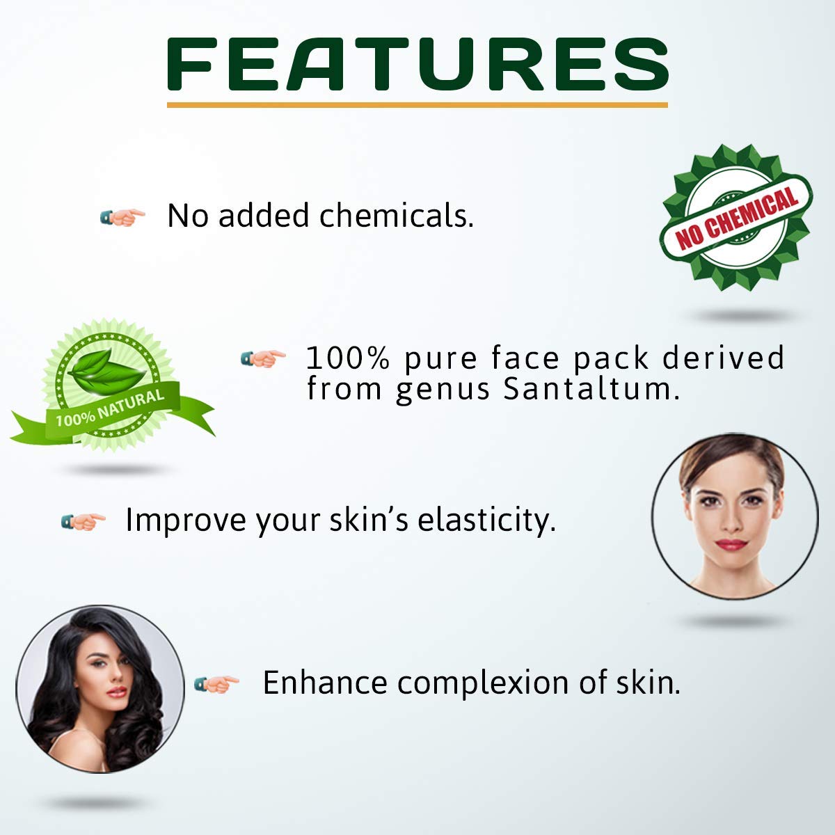 Amina Natural Sandalwood Face Pack Powder 100g - Organic Ayurvedic Skincare for Glowing Skin, Acne Treatment & Skin Brightening | Perfect for Daily Facial Care & Spa Treatments