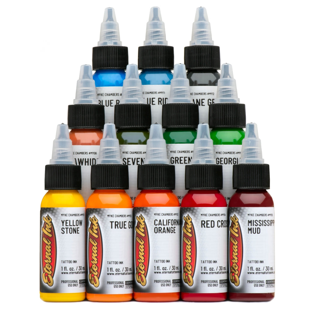 Myke Chambers Tattoo Ink Set - Professional Eternal Ink for Tattoo Artists | Perfect for Tattooing, Body Art & Permanent Makeup