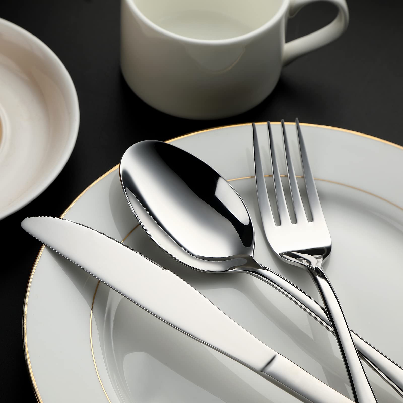 8-Piece Stainless Steel Dinner Forks Set - Mirror Polished, Dishwasher Safe, 8.05 Inch Modern Flatware Cutlery for Home, Restaurant & Party Dining