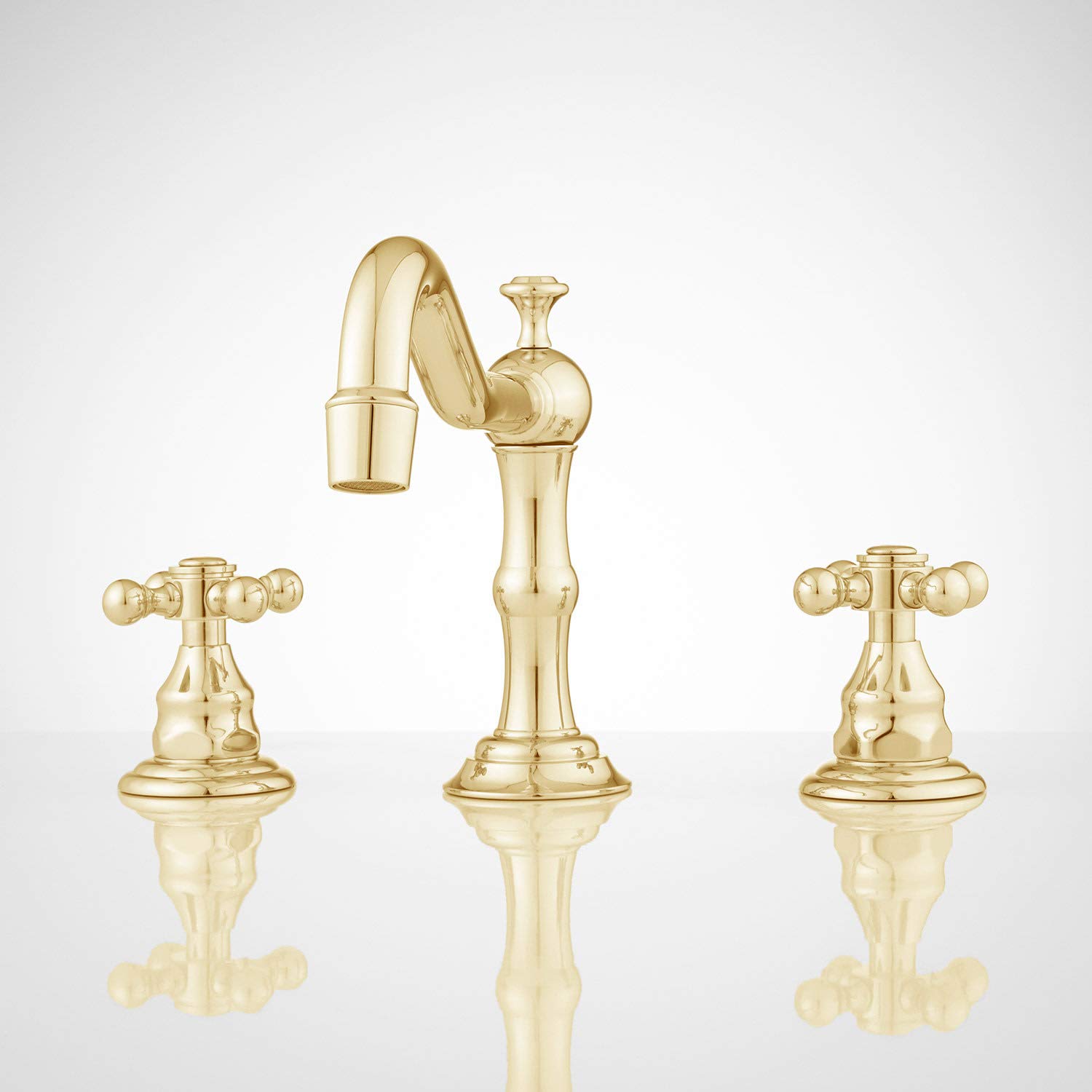 Signature Hardware 437388 Barbour 1.2 GPM Widespread Bathroom Faucet with Pop-up Drain Assembly - Polished Brass - Perfect for Modern Bathroom Renovations and Luxury Home Upgrades