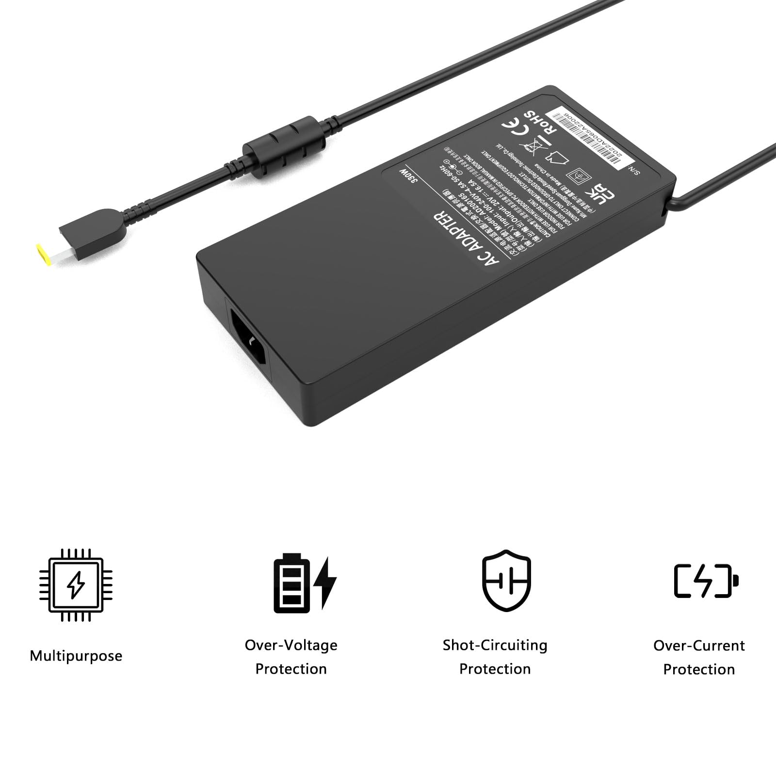 330W 20V 16.5A AC Power Adapter Charger for Lenovo Legion Pro 9/7/7i/5i/5/16IRX8 Gaming Laptop with RTX 4070/4080/4090 - Fast Charging, Replacement Power Supply for Gaming, Work & Travel