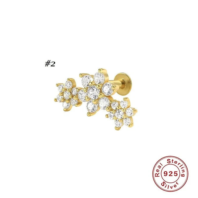 Flower Cartilage Earrings, Conch Studs, Helix Studs, Sleeper Earrings for Women | HC033 | Perfect for Daily Wear, Parties, and Gifts