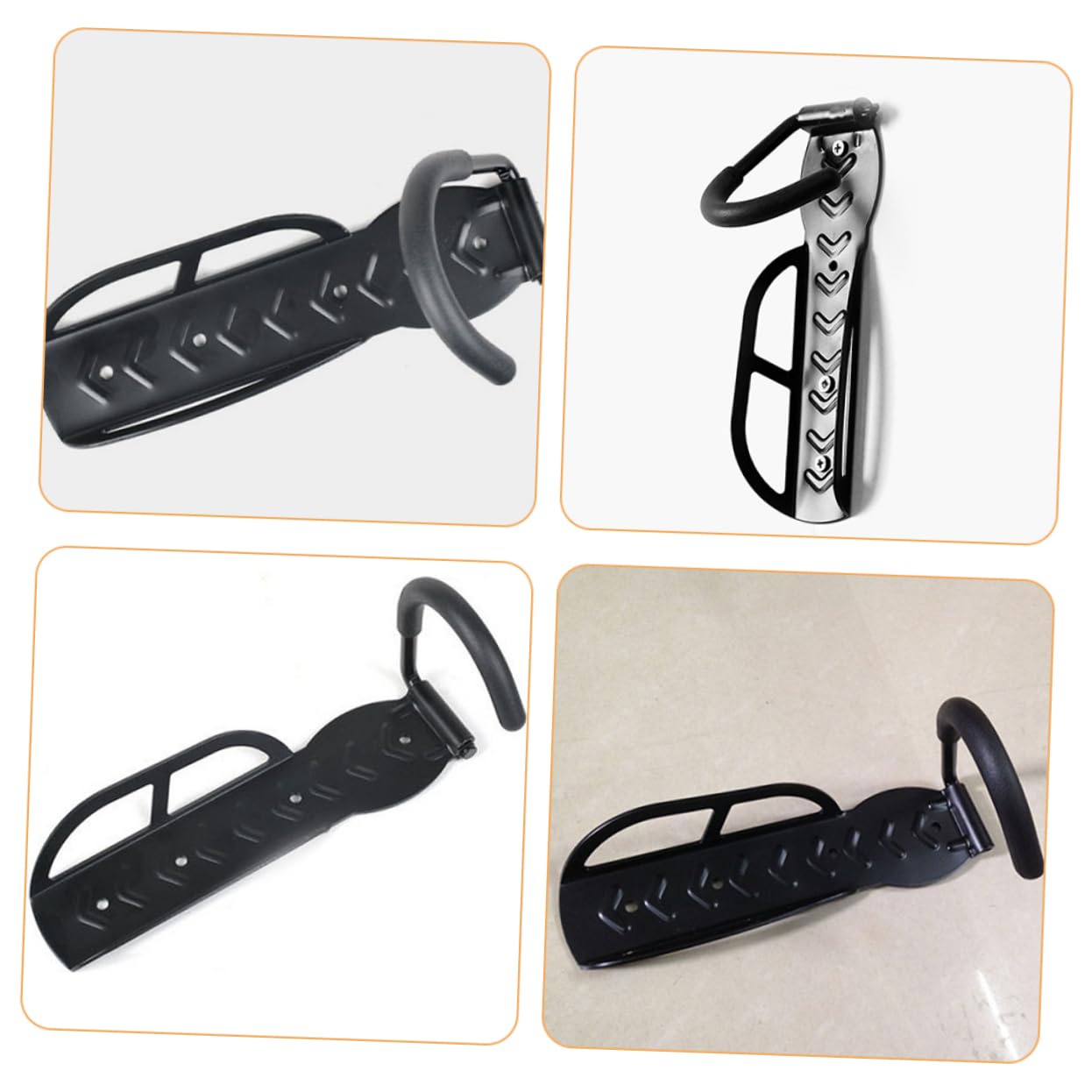 BIUDECO 2-Pack Heavy Duty Bike Hooks - Solid Metal Pedal Mount Bike Hanger for Garage Storage, Wall Mounted Bicycle Organizer - Perfect for Garage, Shed, or Basement Bike Storage