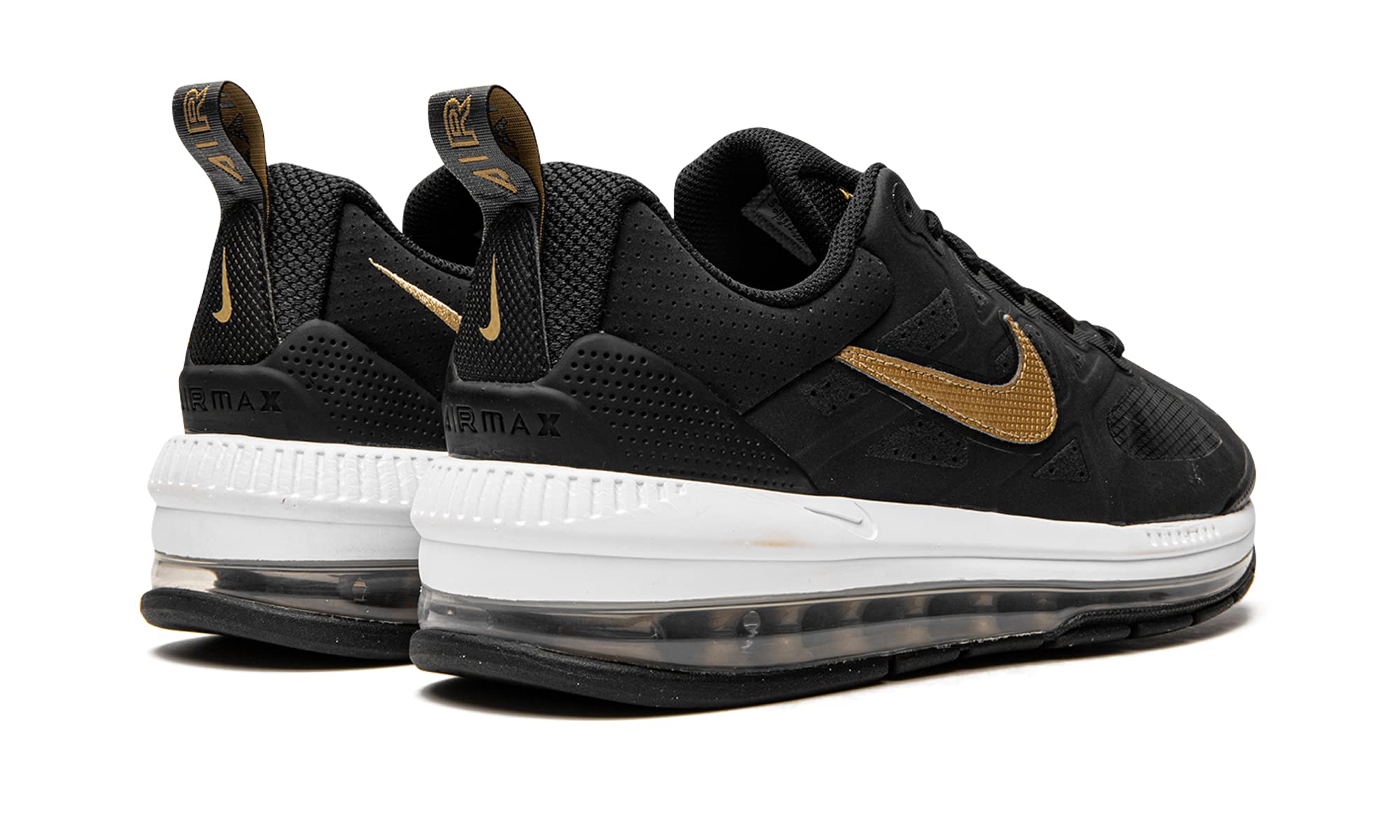 Nike Men's Air Max Genome Running Shoes - Black/White/Metallic Gold - Size 9 | Lightweight Cushioned Sneakers for Jogging, Gym Workouts & Everyday Wear