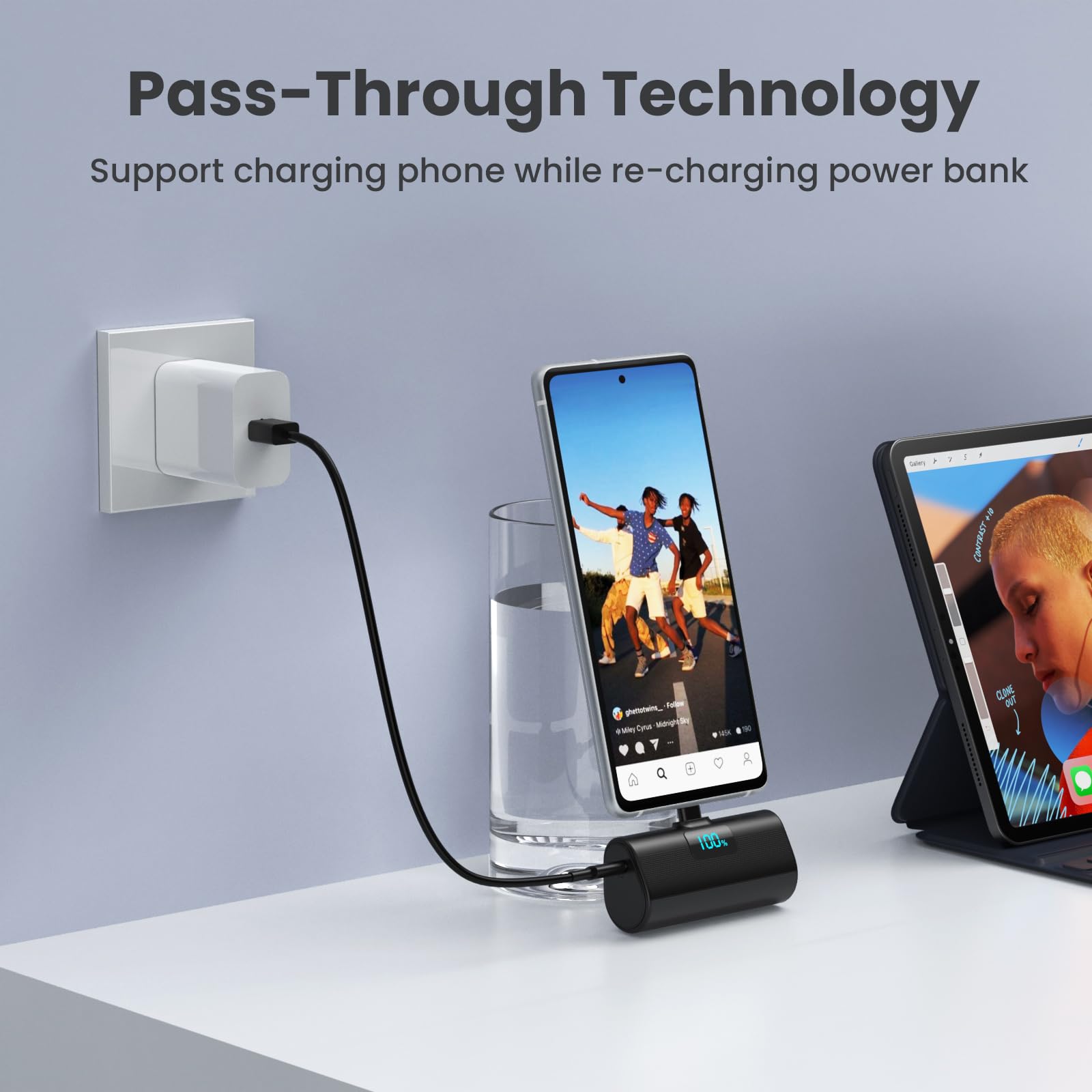 [2-Pack] 5200mAh Portable Charger for iPhone 16 Series & Android - PD Fast Charging USB C Power Bank with Built-in Cable | Compatible with iPhone 16/16 Plus/16 Pro/16 Pro Max/15 Series, Samsung Galaxy | Perfect for Travel, Camping & Emergency Power Backup