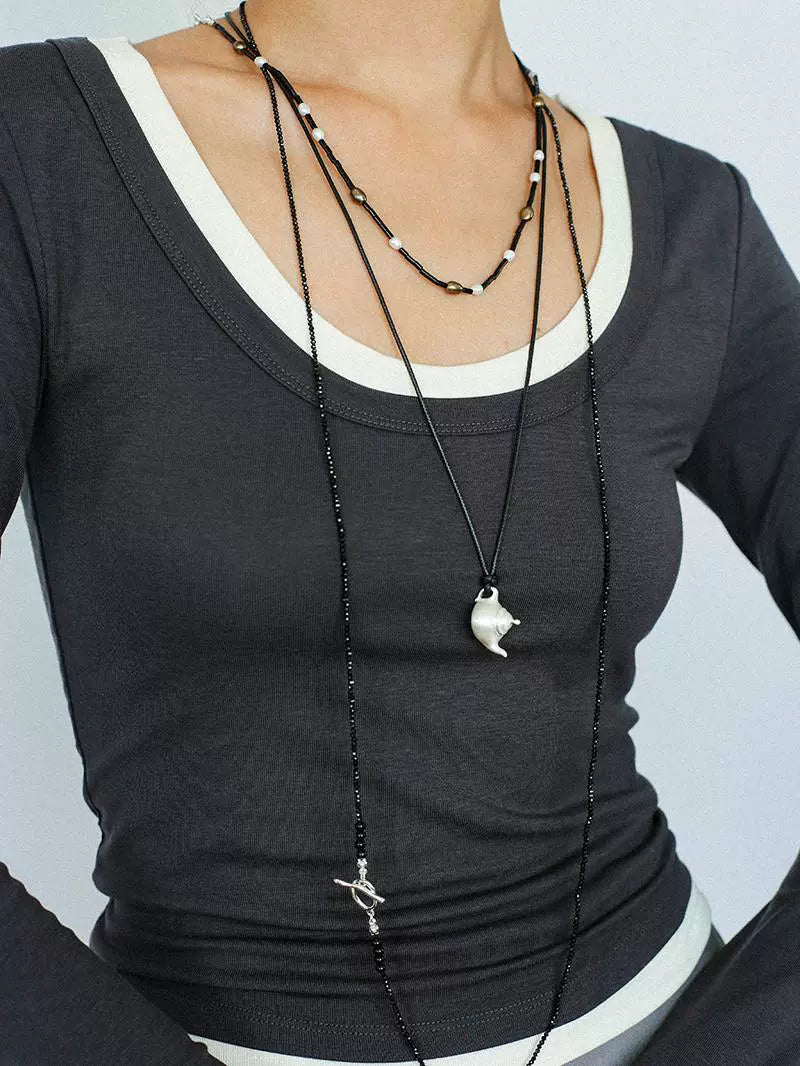 Elegant Brushed Silver Teapot Pendant Necklace with Adjustable Black Cord - Perfect for Tea Lovers, Boho Fashion & Unique Gift Giving
