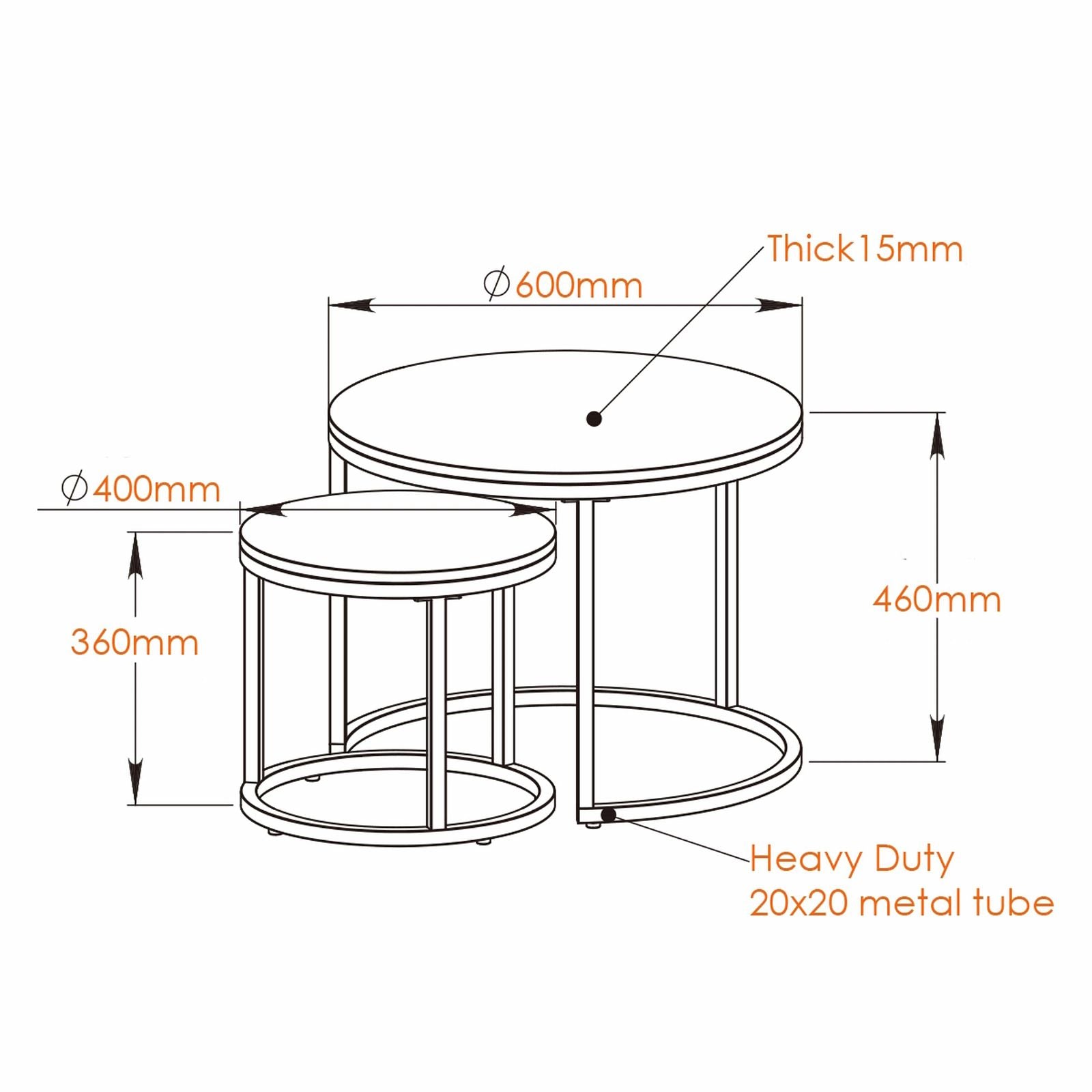 ECHO 600 Nested Coffee Table Set - Solid Oak Wood Modern Nesting Tables for Living Room - Perfect for Small Spaces, Home Decor & Coffee Table Styling