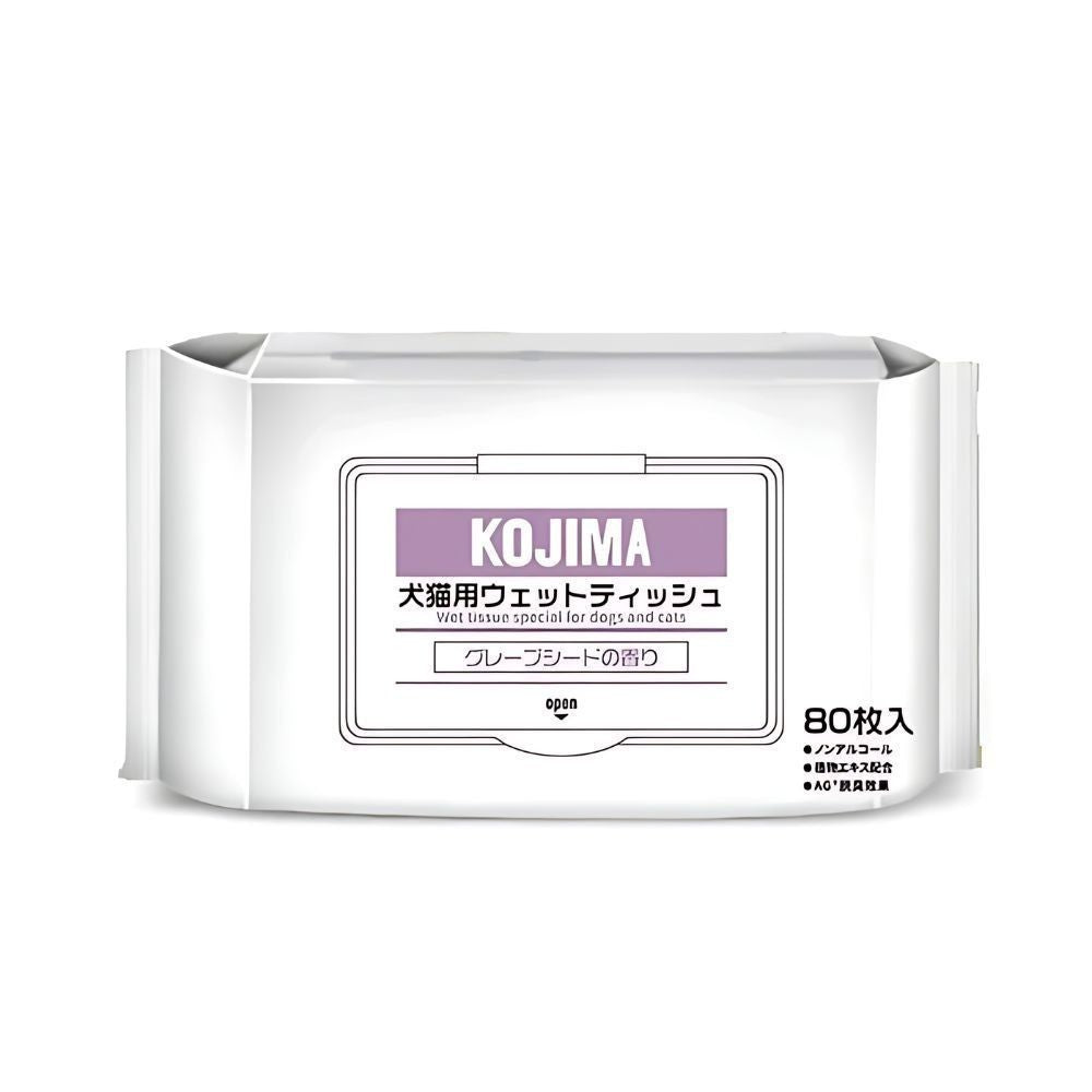 **Kojima Pet Wipes for Tear Stain Removal - Gentle Wet Wipes for Dogs & Cats (80 or 100 Count) - Original, Fruity, Herbal, EDI Water & Green Tea Formula - Perfect for Daily Cleaning & Grooming**