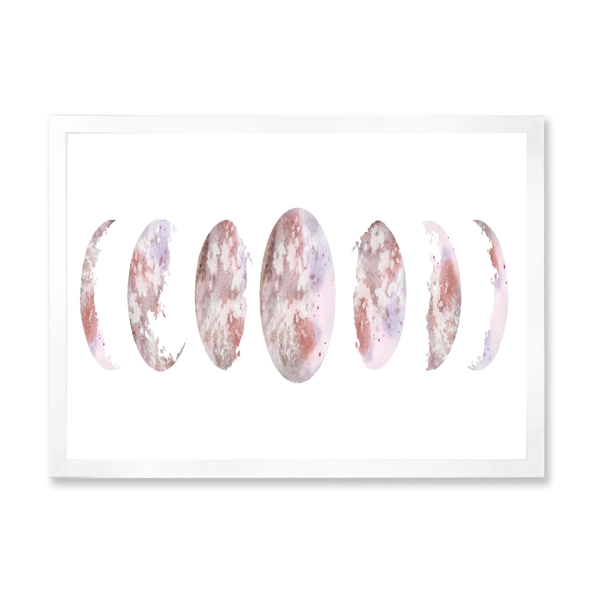 DesignQ Moon Phases Modern Framed Wall Art - Celestial Decor for Living Room, Bedroom & Office - Perfect Home Decor Gift for Astronomy Lovers