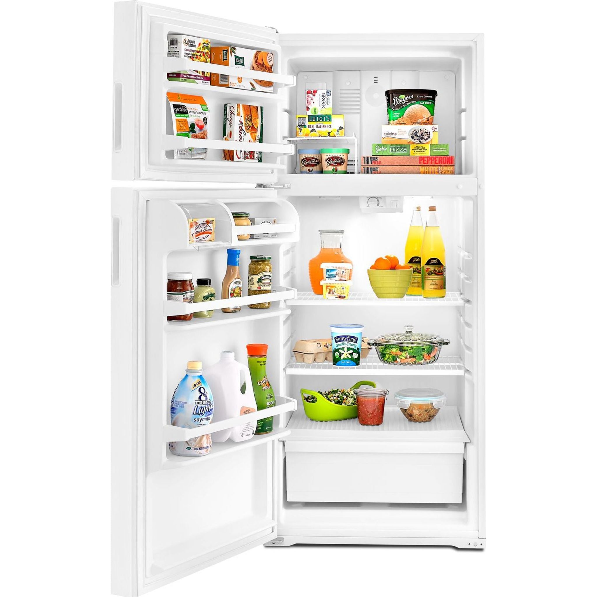 Amana Top Mount Refrigerator ART104TFDW - 18.2 Cu. Ft. White Energy Star Fridge for Kitchen, Apartment & Small Spaces