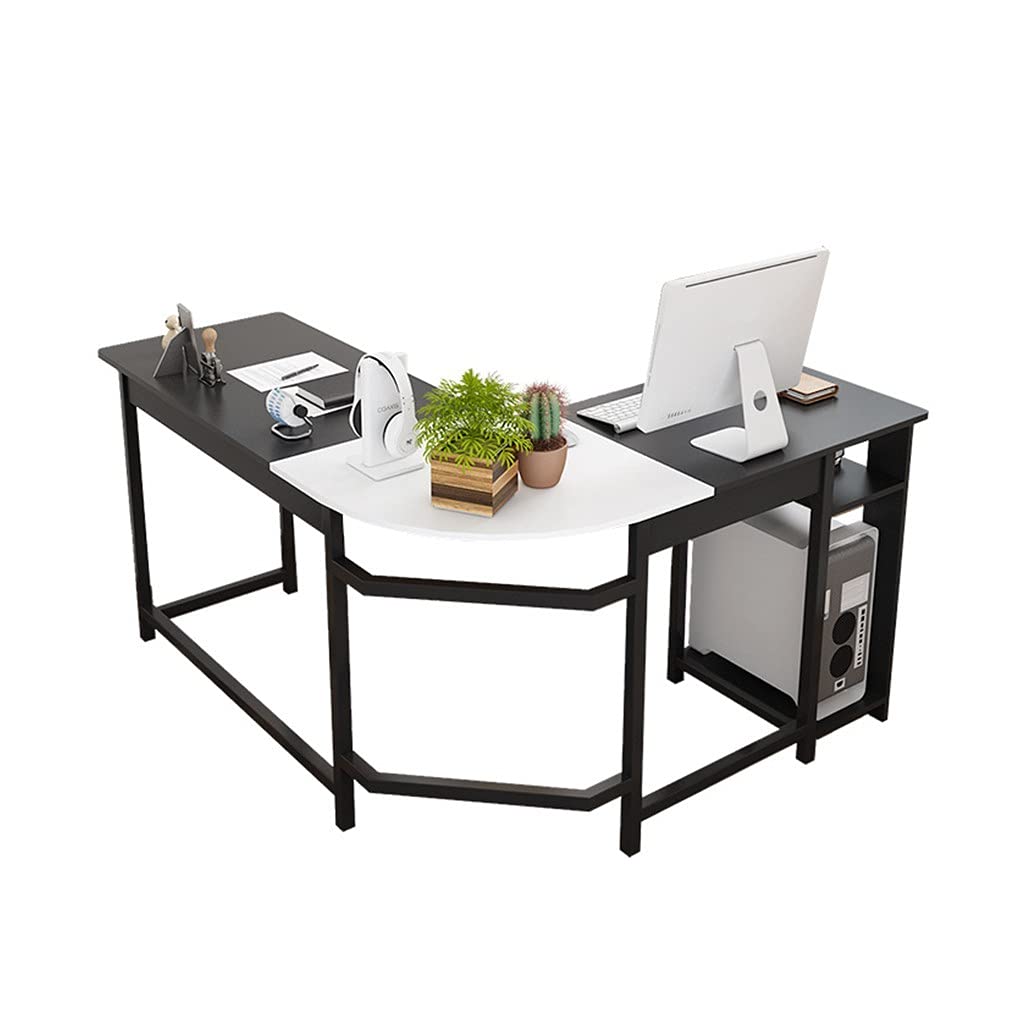 47 Inch L-Shaped Computer Desk with Rotatable Corner & CPU Stand - Modern Home Office Workstation, Writing Desk for Small Spaces | Perfect for Gaming, Remote Work & Study (Black) XG54515