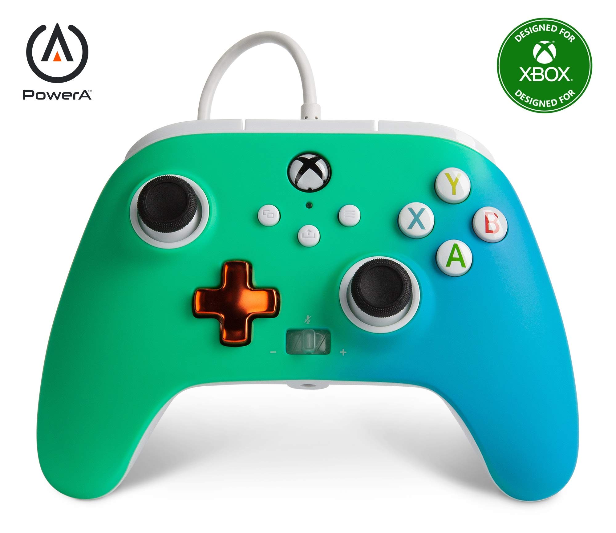 PowerA Enhanced Wired Controller for Xbox Series X|S - Seafoam Fade | Officially Licensed Xbox Gamepad with 3.5mm Audio Jack & Textured Grips | Perfect for Competitive Gaming & Long Play Sessions