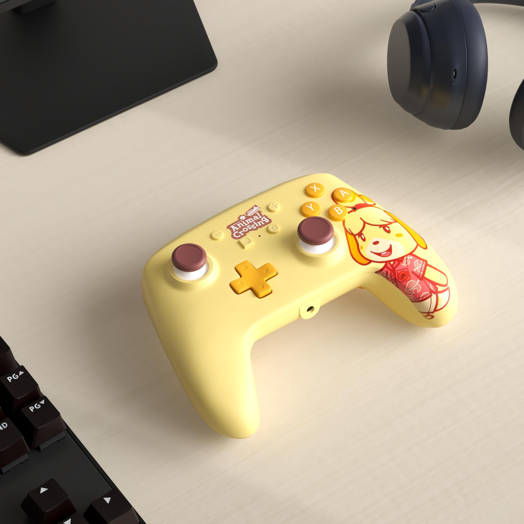 PowerA Enhanced Wired Controller for Nintendo Switch, Switch OLED & Switch Lite - Officially Licensed Animal Crossing: Isabelle Edition - Gaming Accessory for Comfortable Play at Home or On-the-Go