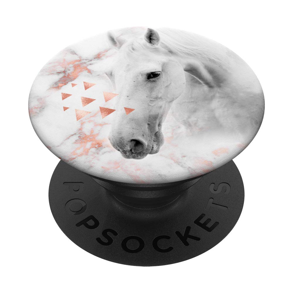 White Horse Lover Gift - Rose Pink Marble Jewelry for Equestrian Girls | Perfect for Horse Riding, Birthday Gifts & Equestrian Enthusiasts
