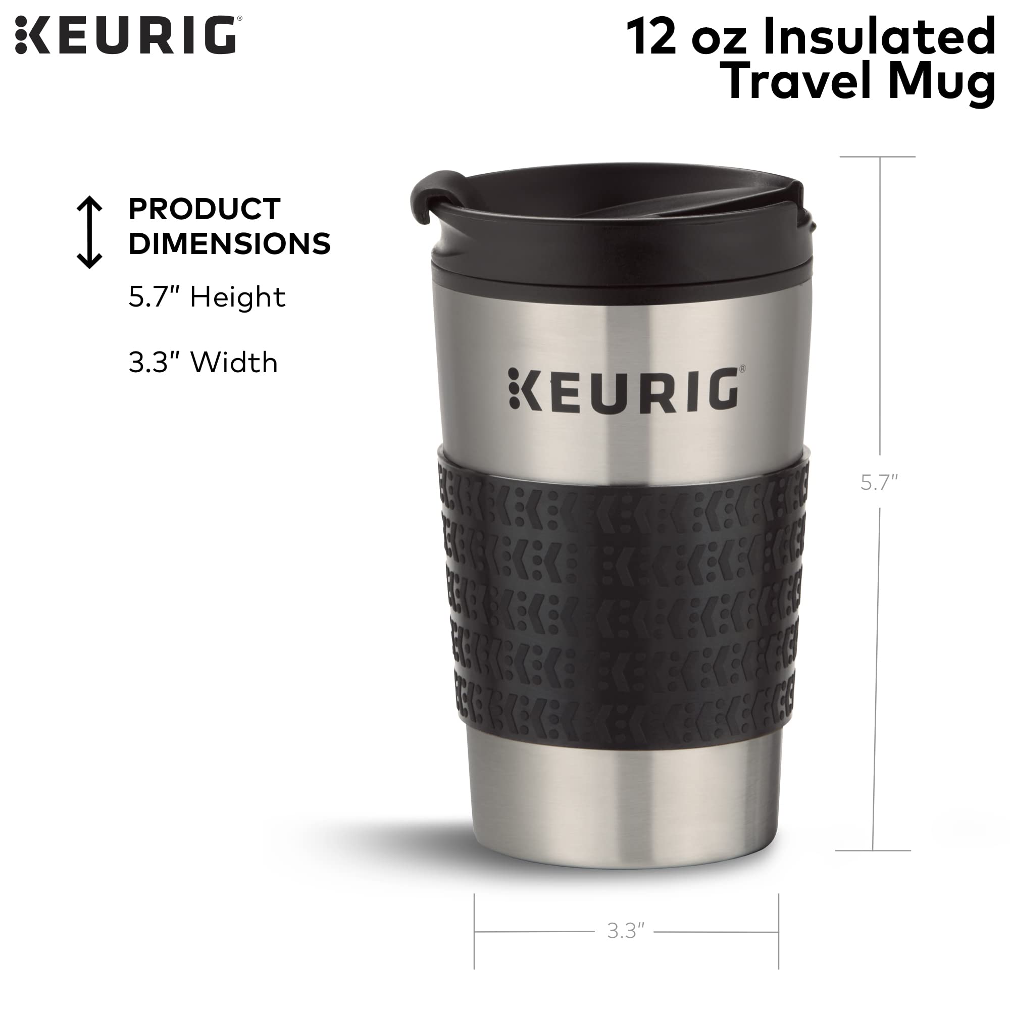 Keurig K-Supreme Single Serve K-Cup Pod Coffee Maker with MultiStream Technology - Black - Includes Stainless Steel Travel Mug (1 Count) - Perfect for Home, Office, or On-the-Go Coffee Lovers