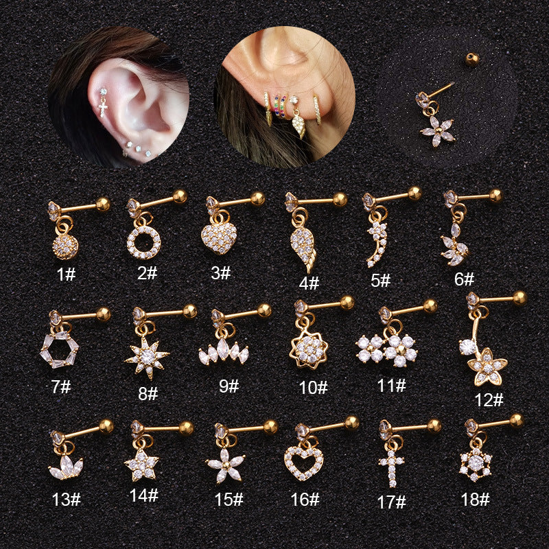 20G Surgical Steel Dangle Cartilage Earrings for Women | HSER8599 | Perfect for Everyday Wear, Parties & Special Occasions