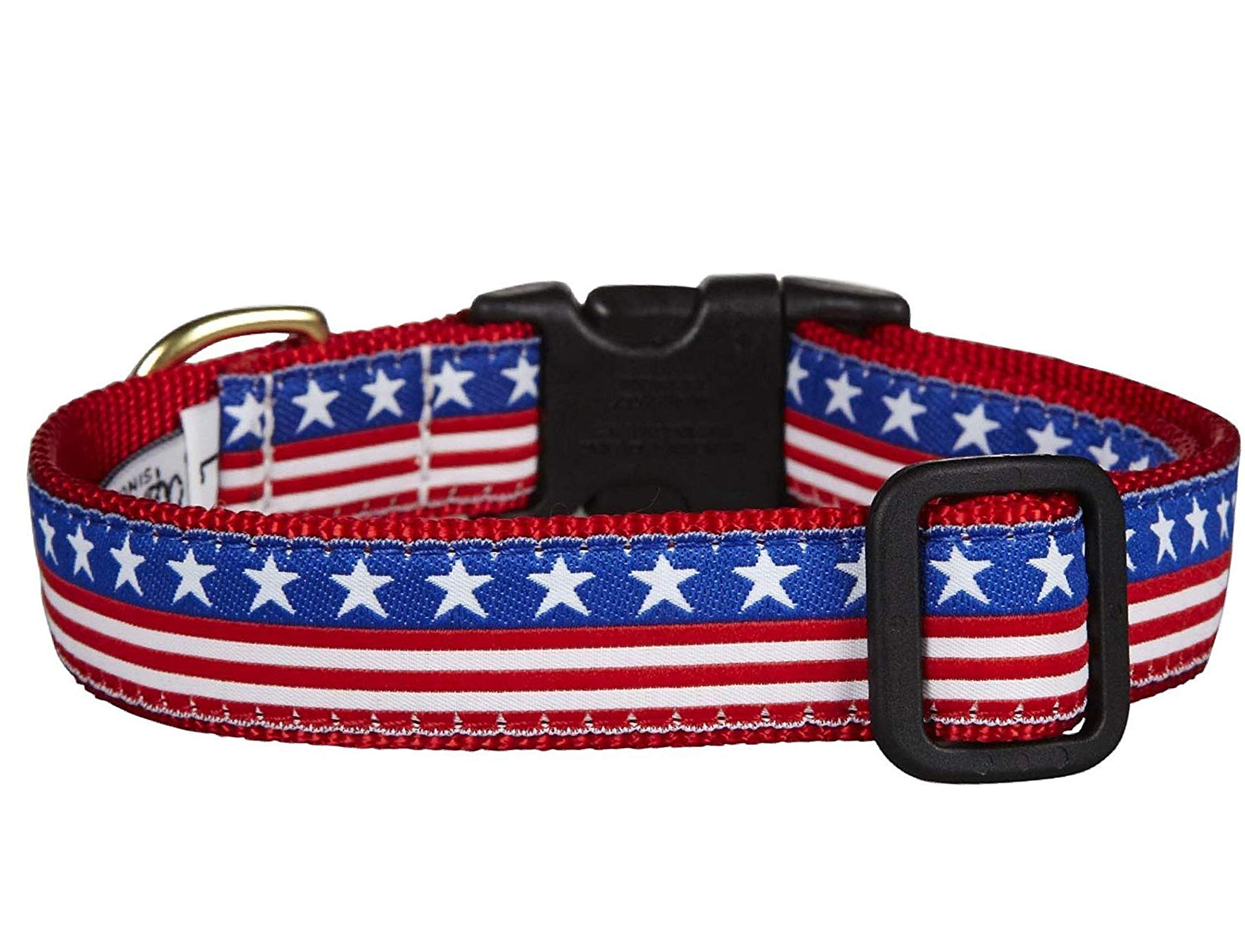BUNFIREs Patriotic American Flag Dog Collar and Leash Set - Heavy Duty Adjustable for Small Medium Large Dogs - Perfect for July 4th, Independence Day & National Pride Events