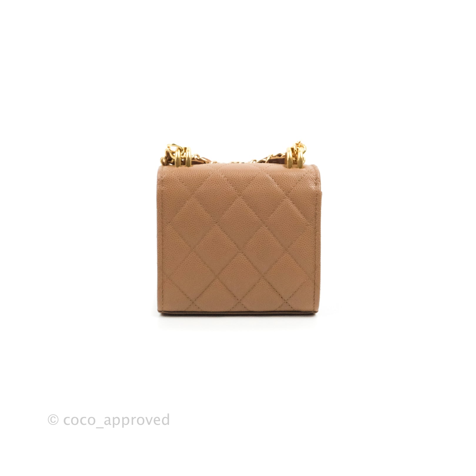 Chanel CC Chain Clutch Bag in Beige Caviar Leather with Gold Hardware - Perfect for Evening Parties & Luxury Events