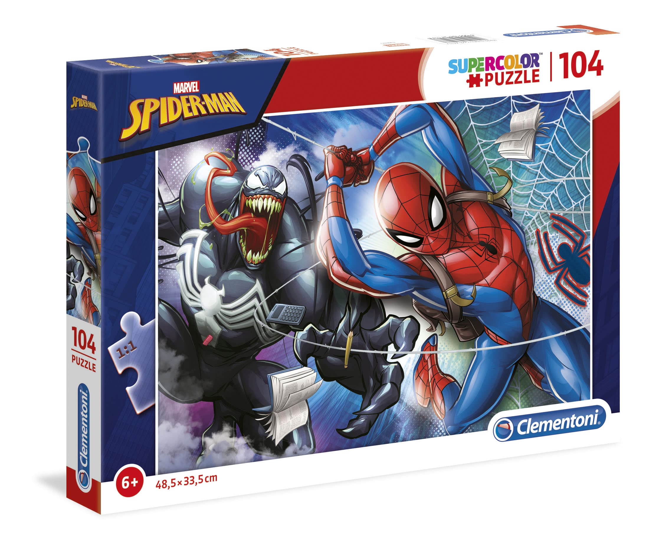 Clementoni 27117 - Spider-Man 104 Piece Puzzle for Kids, Superhero Jigsaw Puzzle for Children, Fun Educational Toy for Home & Classroom Activities