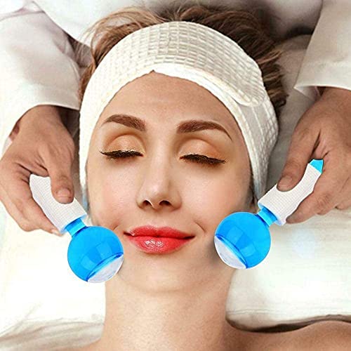 VGMAX Ice Roller Globes - Cooling Facial Massage Tool for Puffy Eyes, Skin Tightening & Relaxation - Smart Magic Cool Face Roller Ball for Face & Neck Care - Perfect for Morning Routine, Post-Workout Recovery & Spa Day at Home (1 Set)