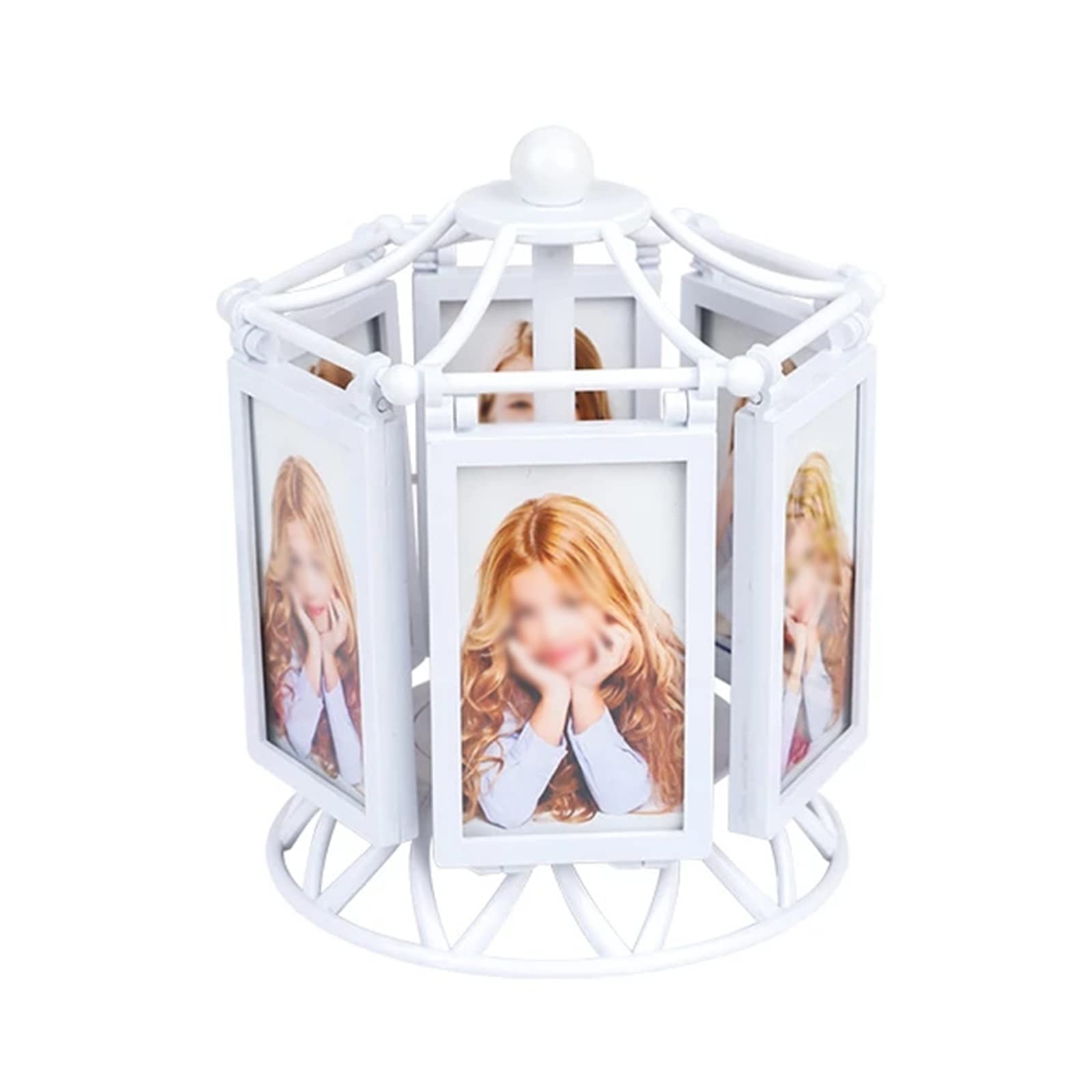 Vintage Carousel Photo Frame - Rotating Ferris Wheel Style Desktop Picture Frame for Personalized Family Photos | Home Décor & Gift Idea for Weddings, Birthdays, Anniversaries