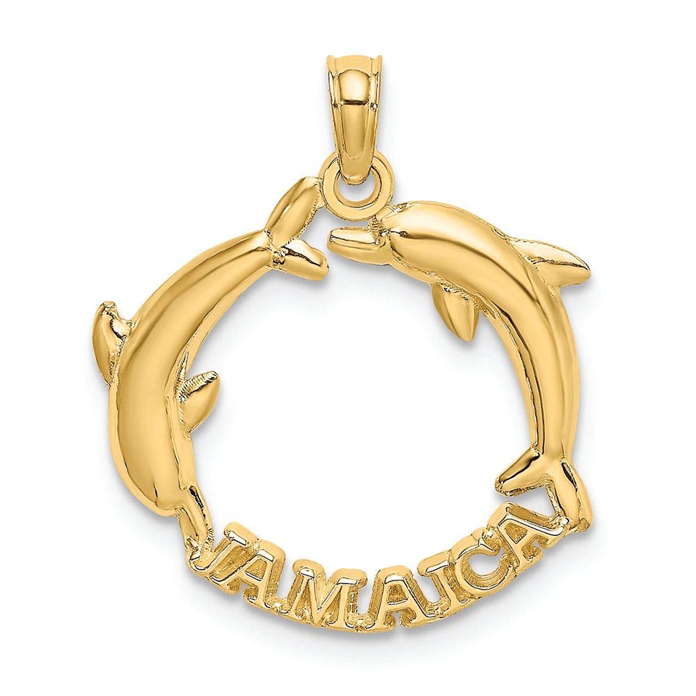 14K Yellow Gold Jamaica Dolphin Polish Charm Bracelet - Handcrafted Jewelry for Women, Gift for Travel Lovers & Beach Vacations