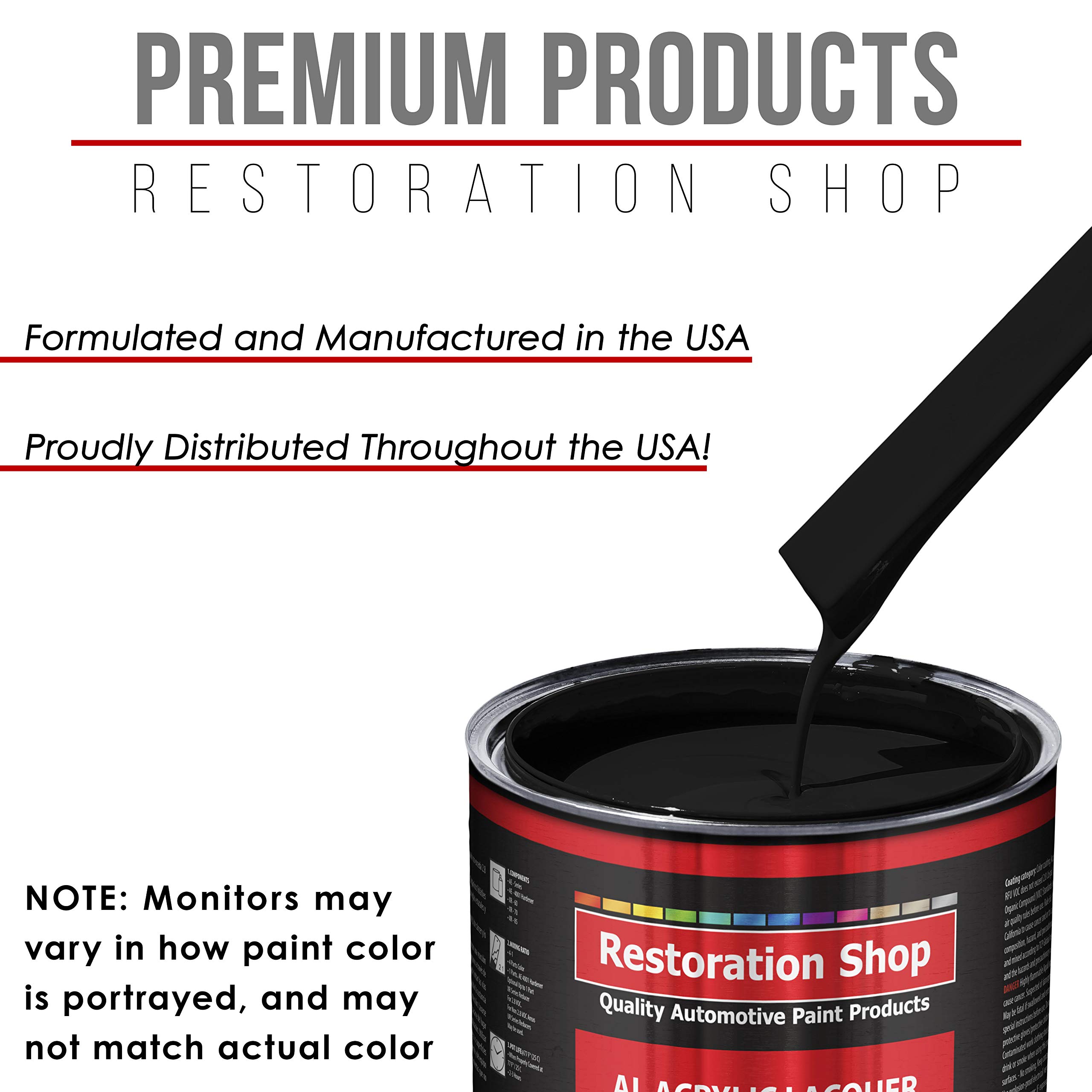 Restoration Shop - Jet Black (Gloss) Acrylic Lacquer Auto Paint - 1 Gallon Professional Automotive Refinish Coating for Cars, Trucks, Guitars & Furniture - High Gloss Finish for DIY & Professional Use