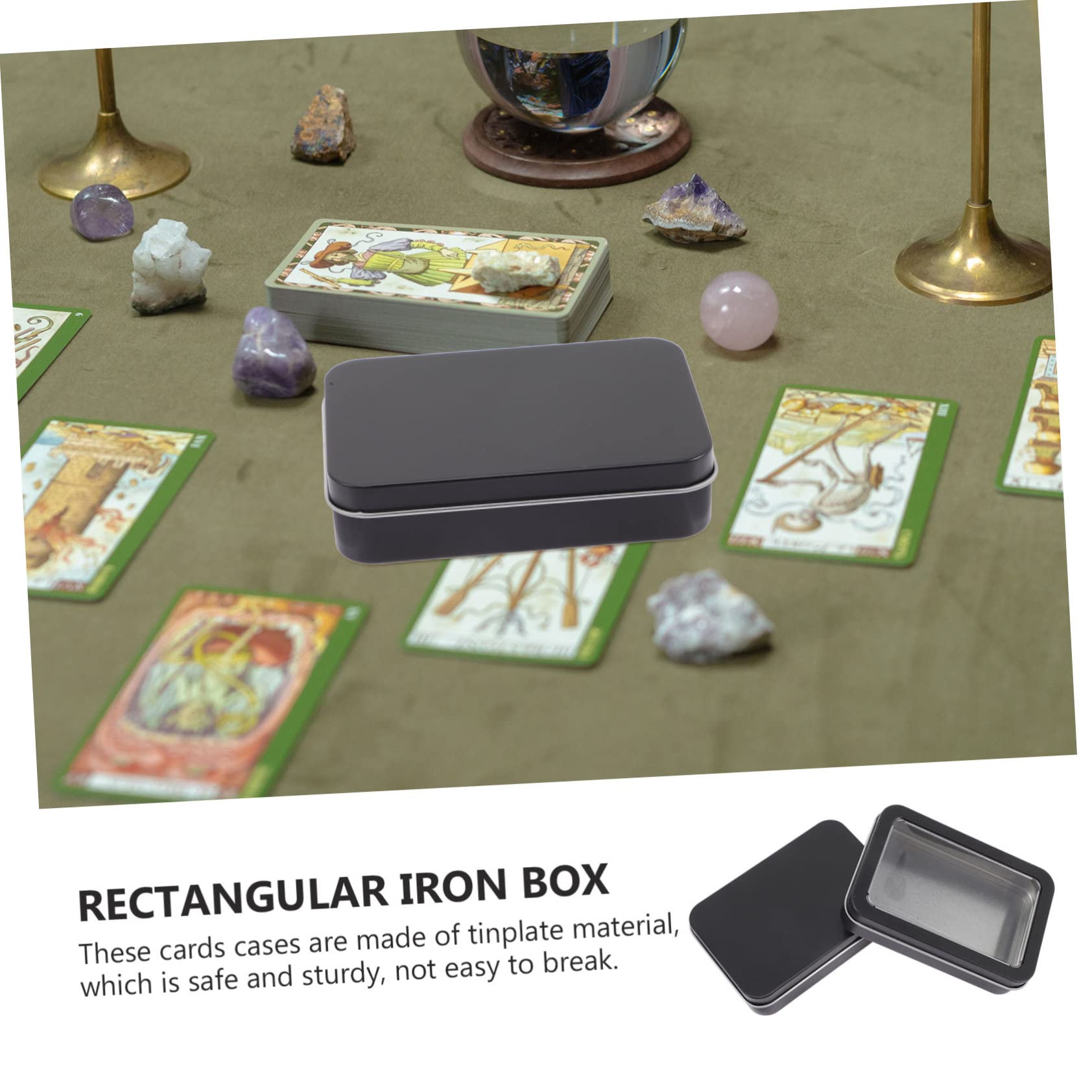 Premium Tinplate Card Storage Box - Durable Gaming & Collectible Cards Holder Case for MTG, Pokemon, Yu-Gi-Oh - Compact Desktop Organizer for Home & Office Use - Perfect for Card Game Nights & Collectors Display