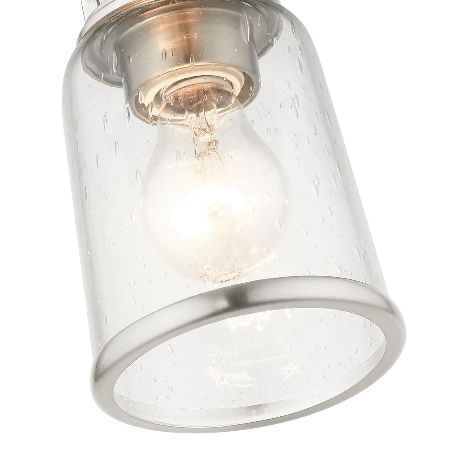 Livex Lighting Lawrenceville 1-Light Brushed Nickel Ceiling Mount Fixture - Modern Flush Mount Light for Bedroom, Hallway & Kitchen
